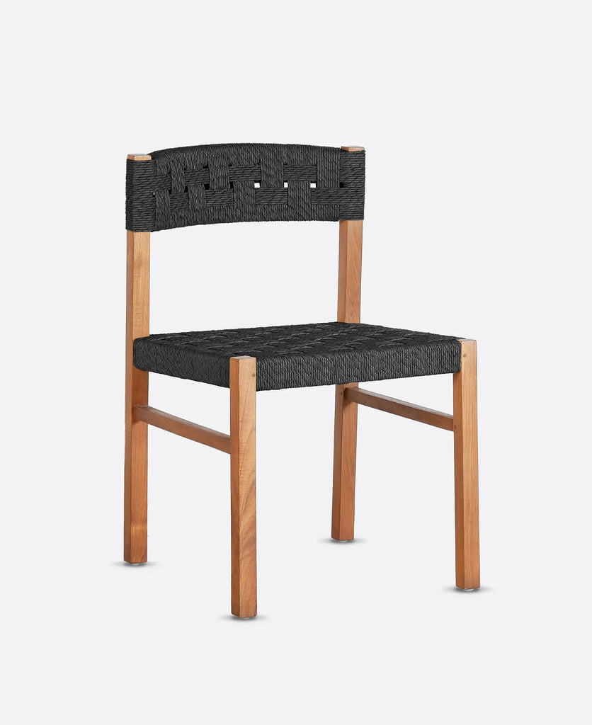 Black teak outdoor chair w/o armrests