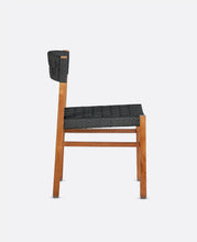 Laden Sie das Bild in den Galerie-Viewer, Black teak outdoor chair w/o armrests