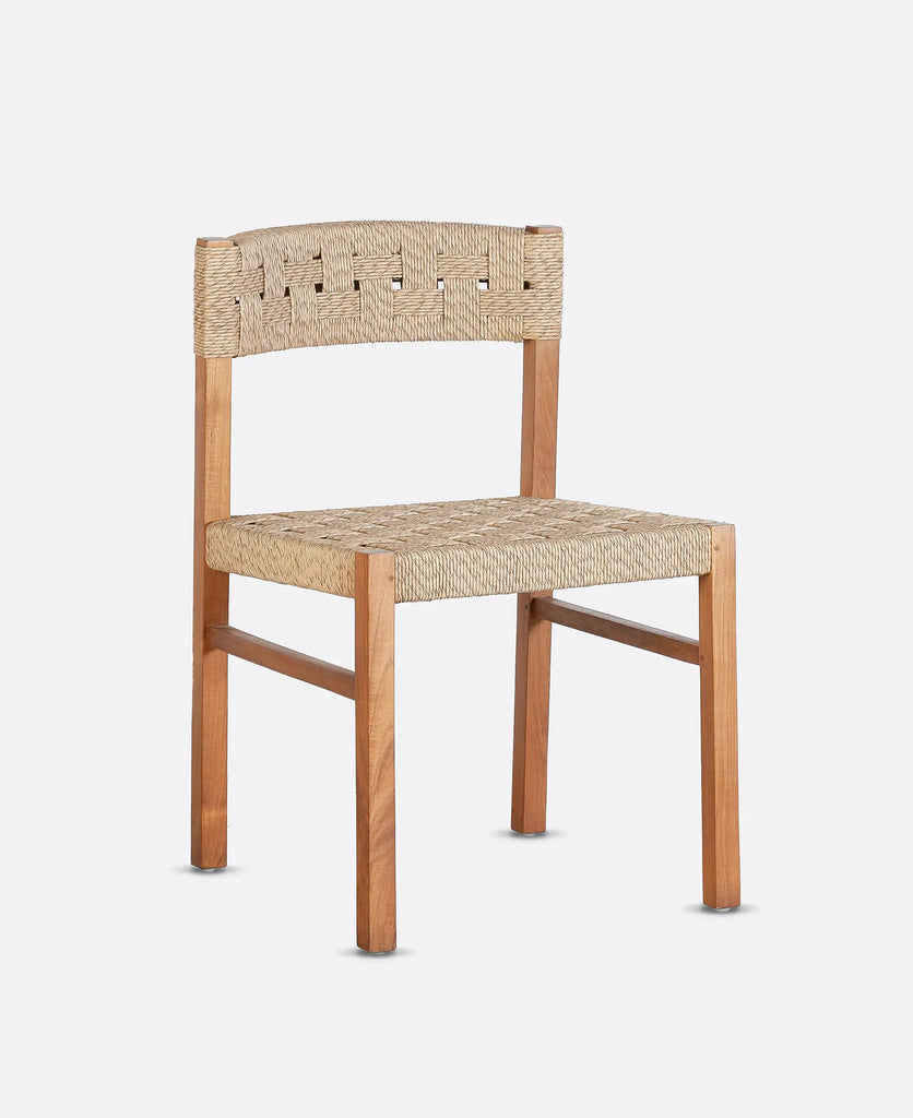 Natural teak outdoor chair w/o armrests