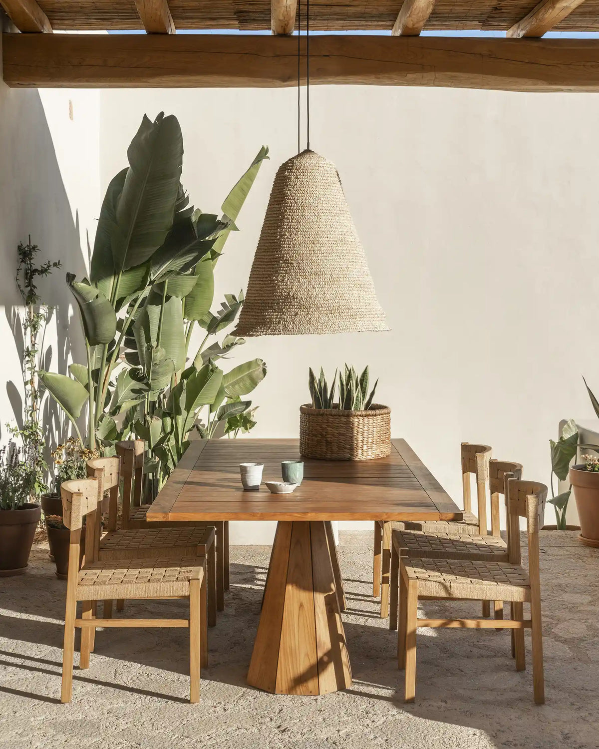 Natural teak outdoor chair w/o armrests