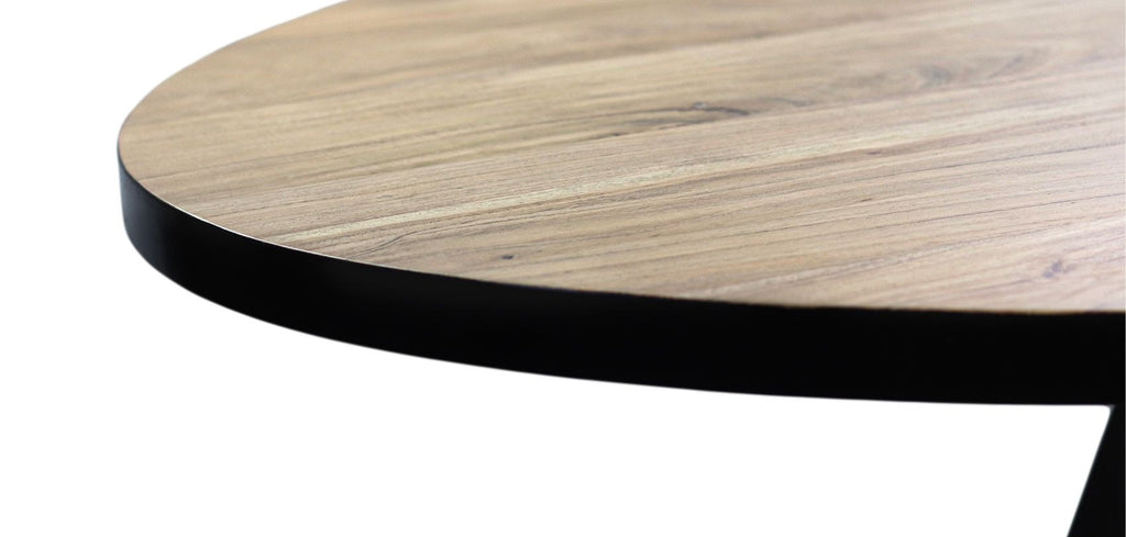 Oval Dining Table Milano-180x100x76-Natural/Black-Acacia/Metal