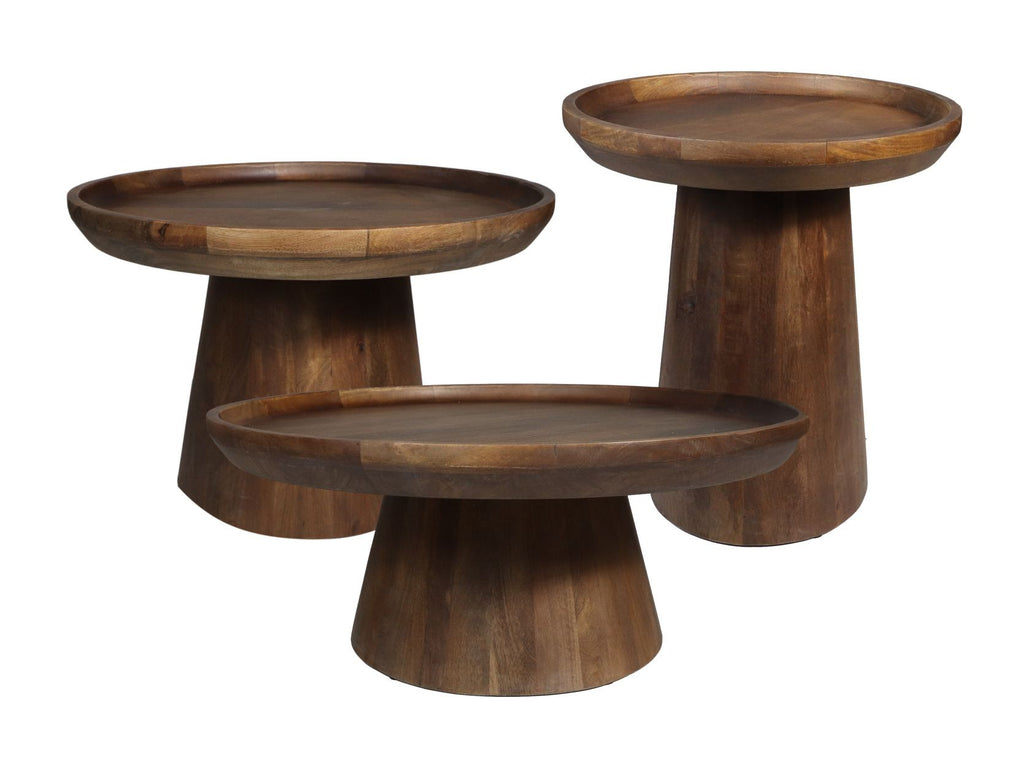 Round Side Table Drum-60x60x40-Brown-Mango