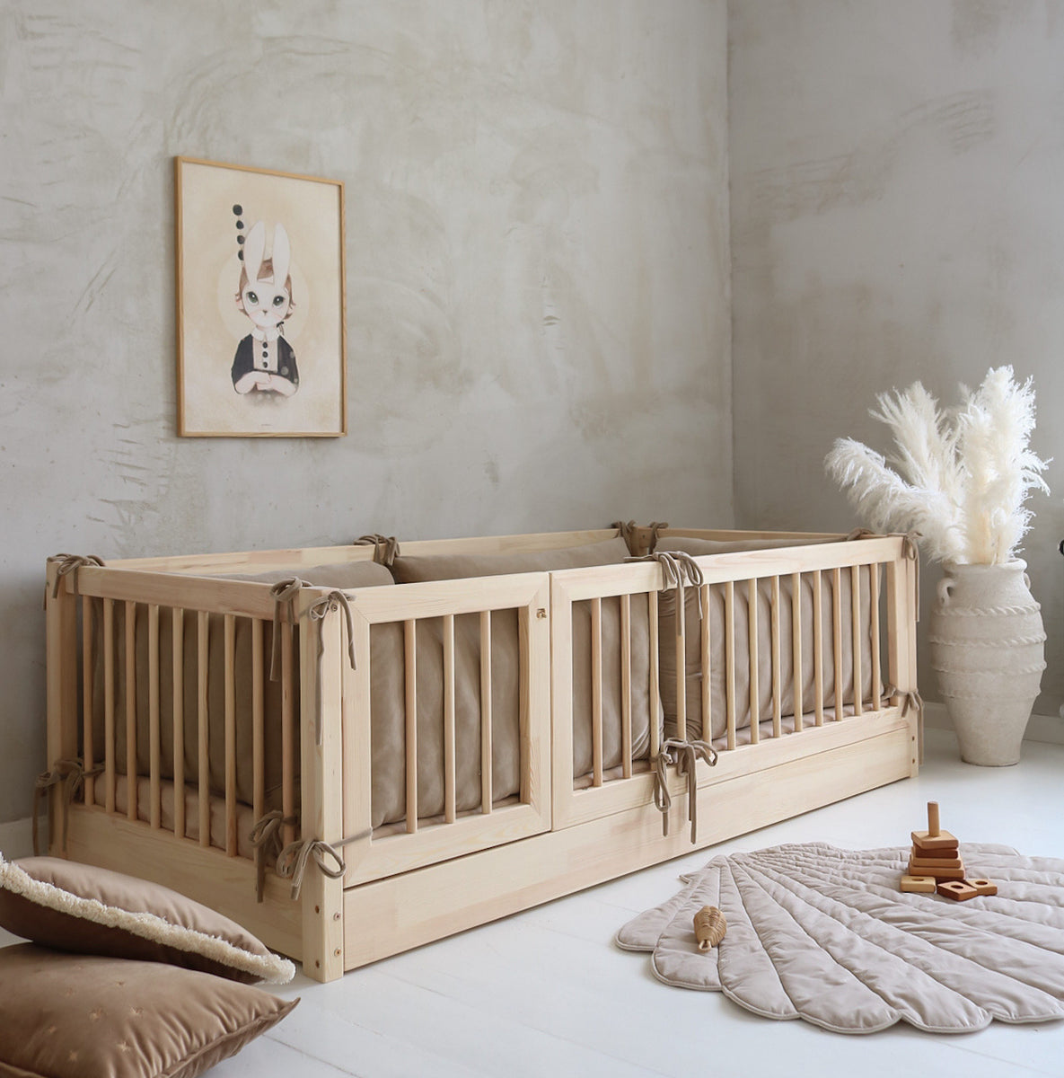 Bambi with rung rail 200x100 natural – BOIS BLANC HOME