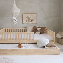 Load image into Gallery viewer, Basic Love Plus with railing 2/3 length 200x140 natural - drawer with sleeping function