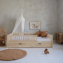 Load image into Gallery viewer, Basic Love Plus with railing 2/3 length 200x140 natural - drawer with sleeping function