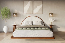 Load image into Gallery viewer, Beech wooden levitating bed in Japandi style
