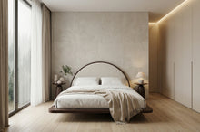 Load image into Gallery viewer, Beech wooden levitating bed in Japandi style