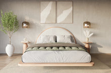 Load image into Gallery viewer, Beech wooden levitating bed in Japandi style