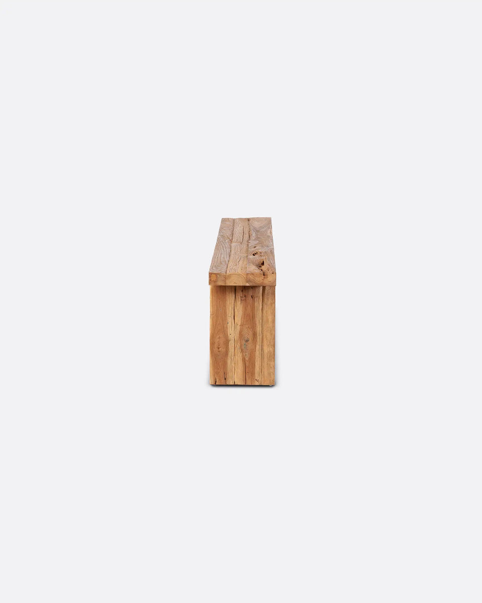 Recycled teak wood bench 180 x 25 x 44 cm – BOIS BLANC HOME