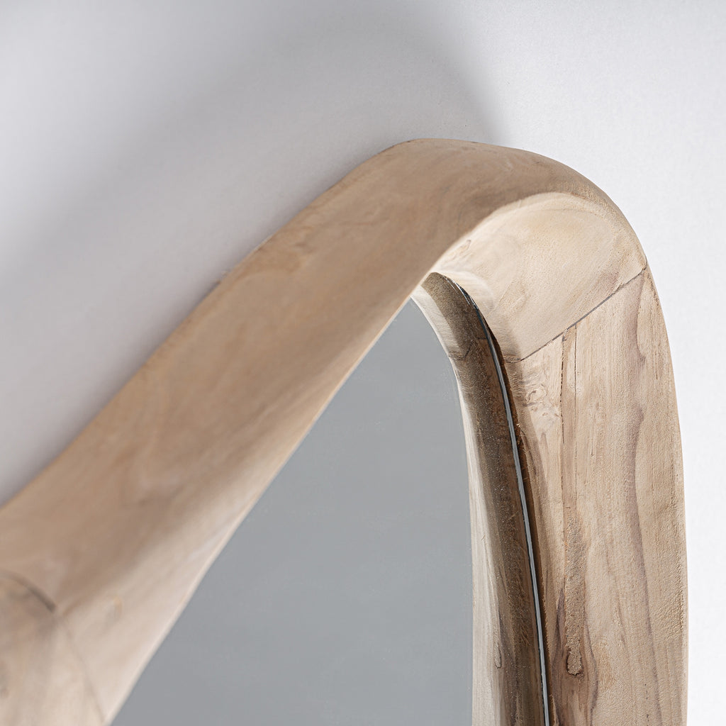 Teak Wood Organic Mirror