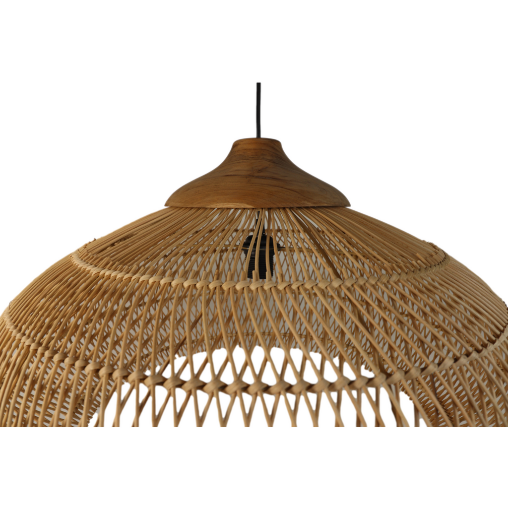 Pendant Light Rattan - 61x61x37 - Natural - Rattan/teak