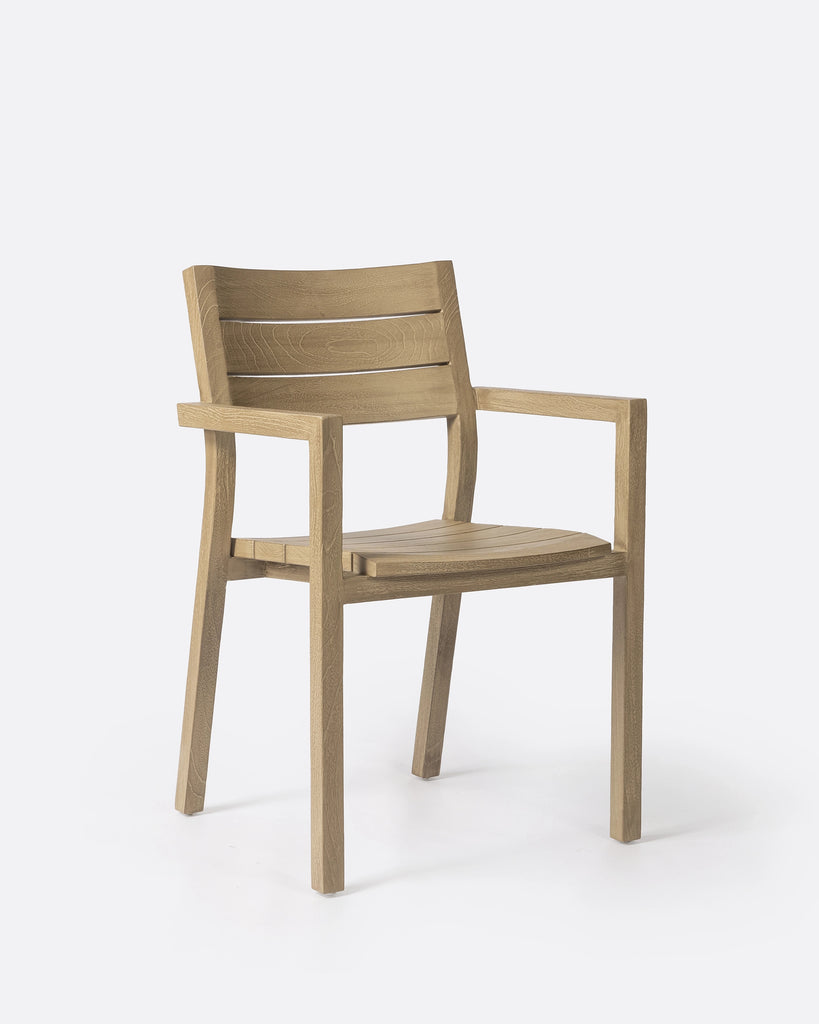 Outdoor weathered chair stackable