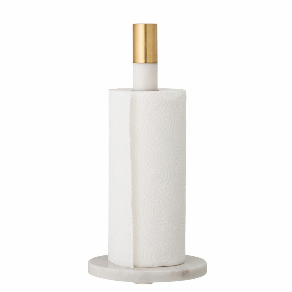 Emira Kitchen Paper Stand, White, Marble