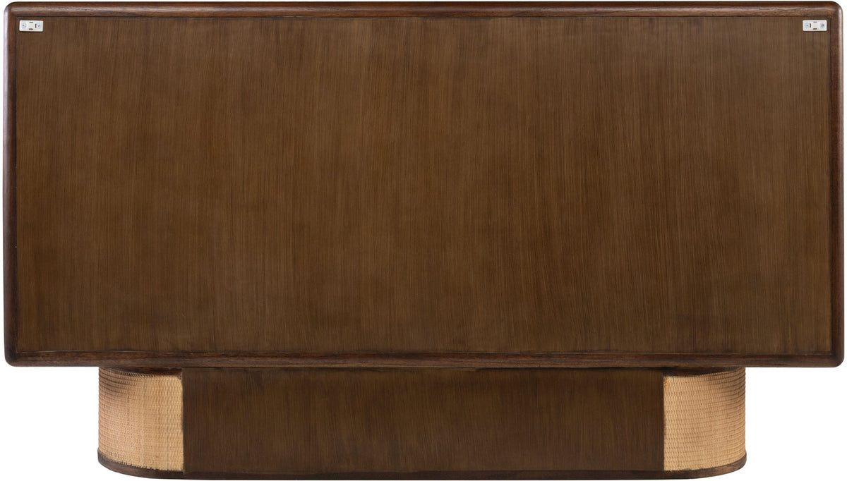 Roasted Coffee and Natural Rattan Sideboard
