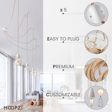 Load image into Gallery viewer, Hang-5 Ceiling Pendant 5 Wires 3.50m - Raw String White Socket