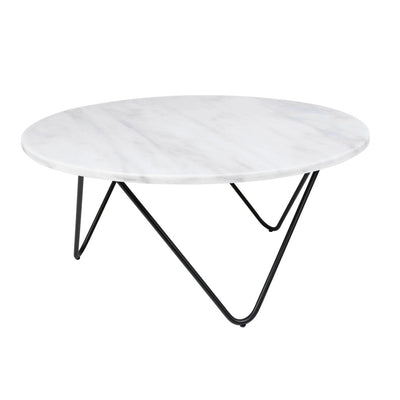 Coffee table - Kay - White Marble - 80x80x35cm