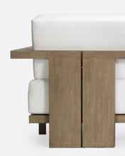Carica l&#39;immagine nel visualizzatore di Gallery, Outdoor teak 3/4-seater outdoor sofa in white