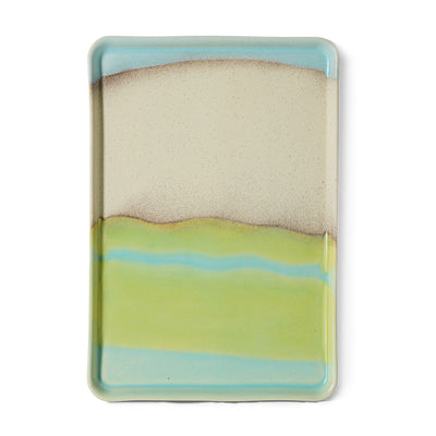 70s ceramics: large tray glint