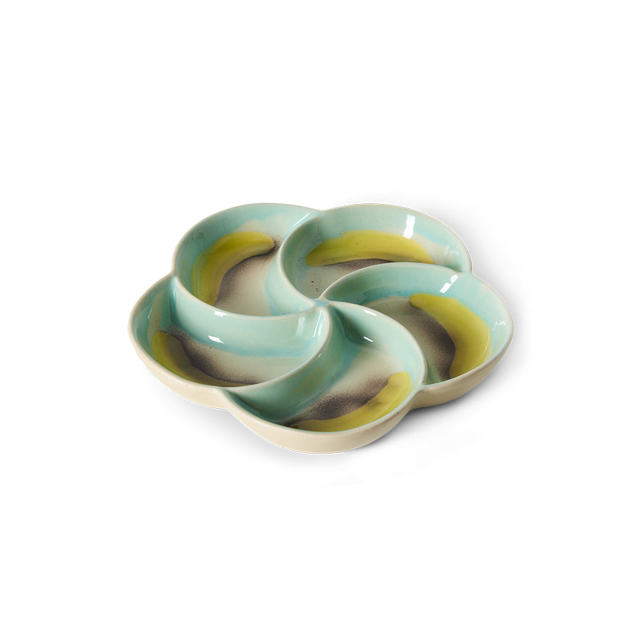 70s ceramics: snack tray glint