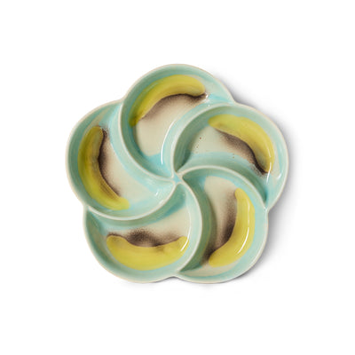 70s ceramics: snack tray glint