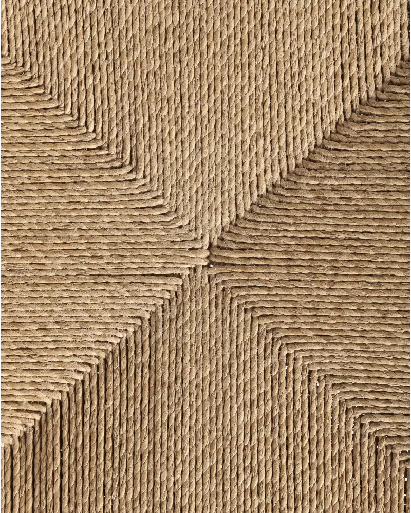 Rope and teak bench 110 x 40 x 46 cm