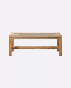 Rope and teak bench 110 x 40 x 46 cm