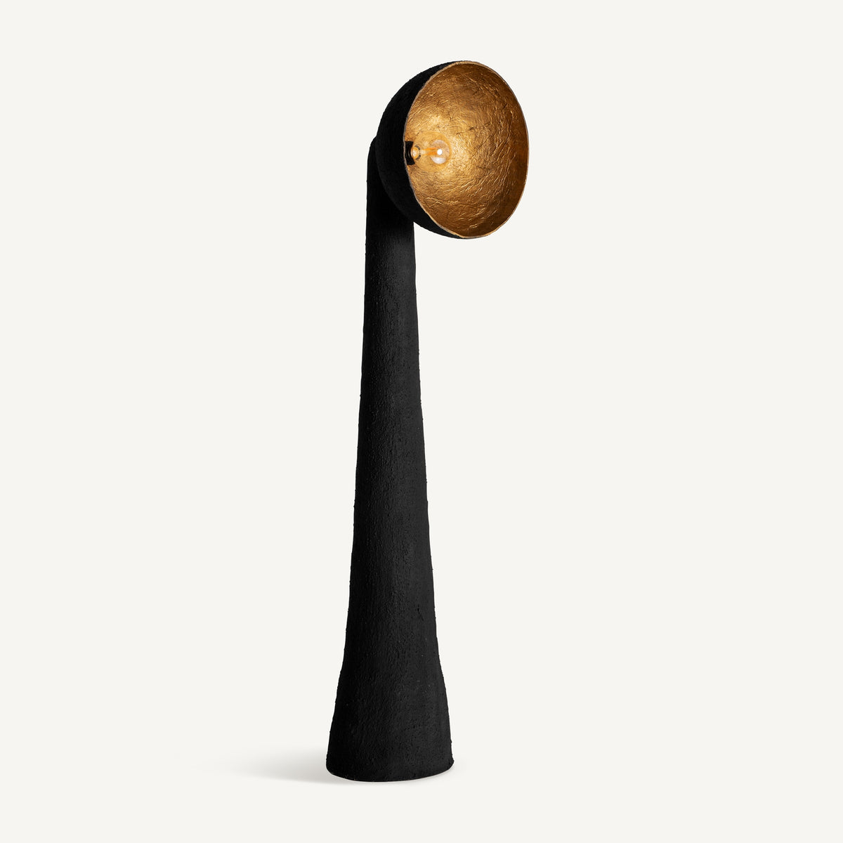 Lierop Black Resin & Gold Metal Floor Lamp 41x30x160 cm