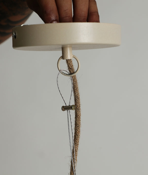 Zenah Beige Papier-Mâché Ceiling Lamp