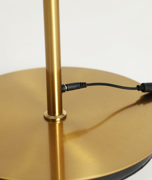 Detva Burgundy Glass & Golden Iron Floor Lamp