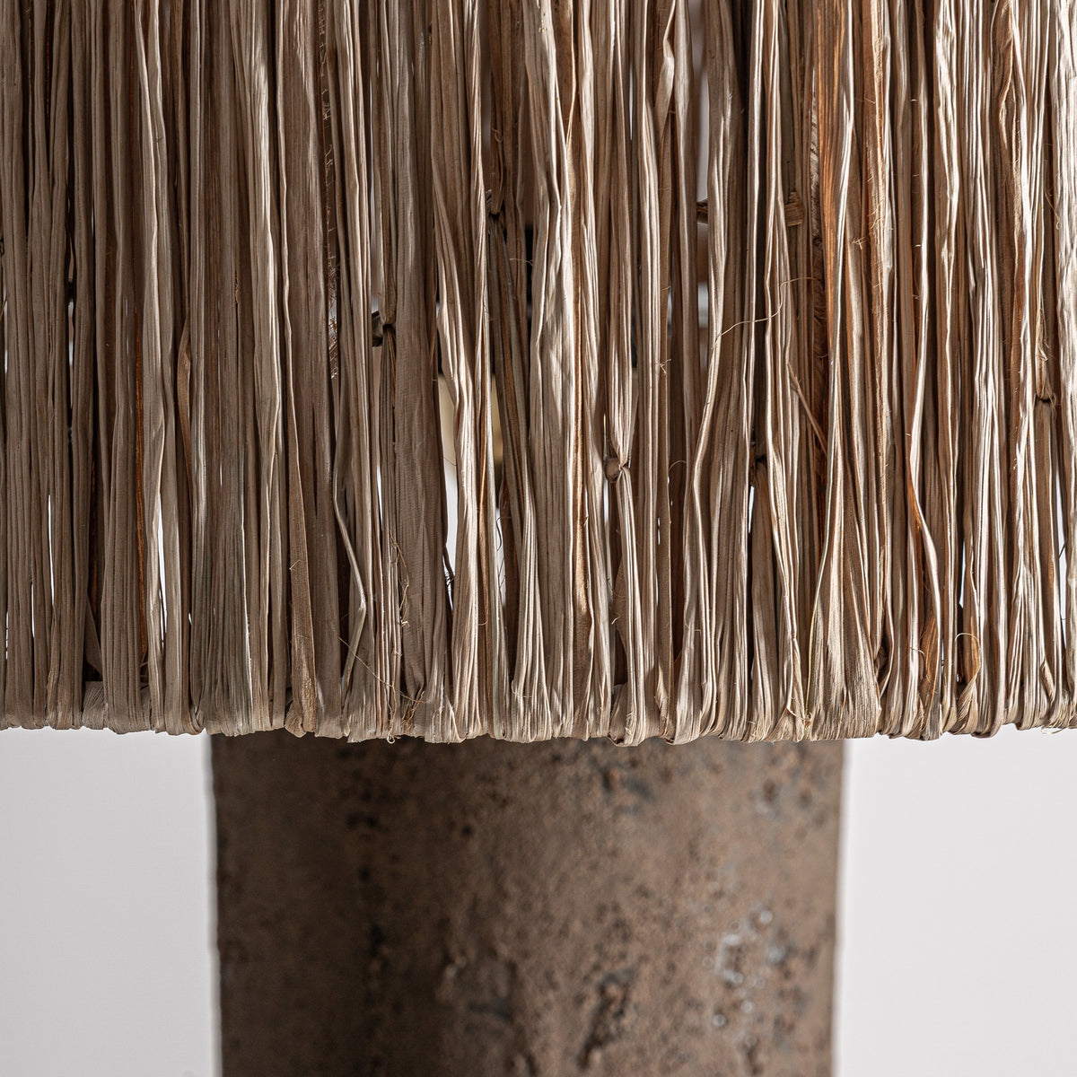 Gajeha Brown Concrete & Beige Natural Fiber Floor Lamp 40x40x190 cm