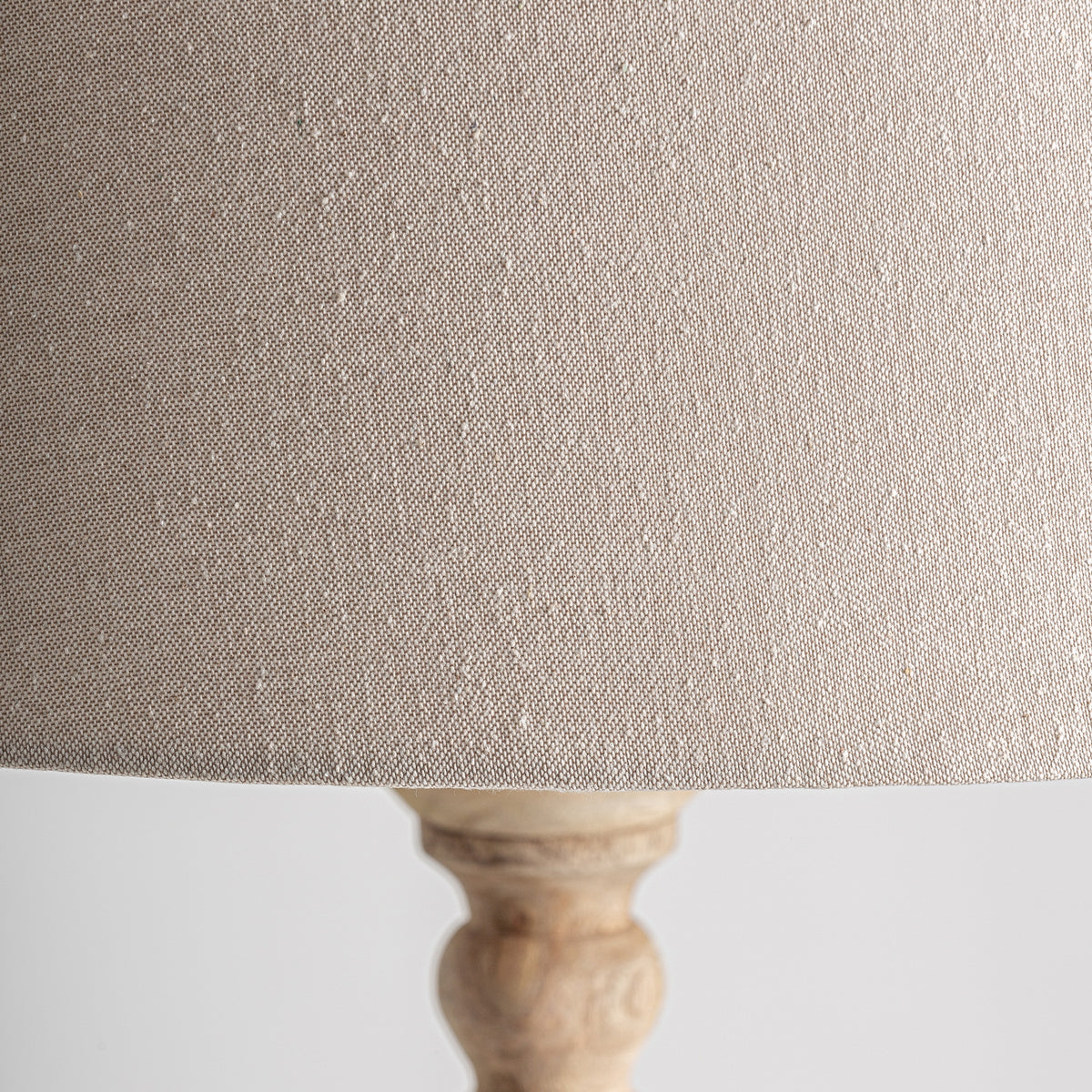 Heilbron Brown Mango Wood & Beige Cotton Floor Lamp 60x60x169 cm