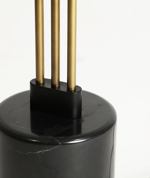Hejce Bronze Steel & Black Marble Floor Lamp