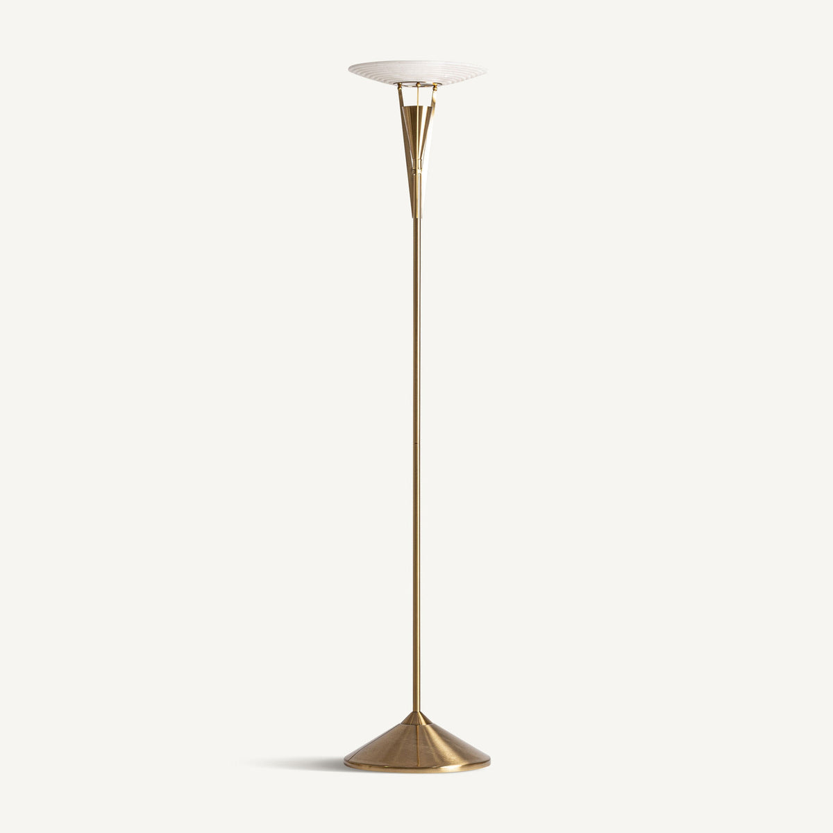 Hira White Glass & Bronze Steel Floor Lamp 35x35x170 cm