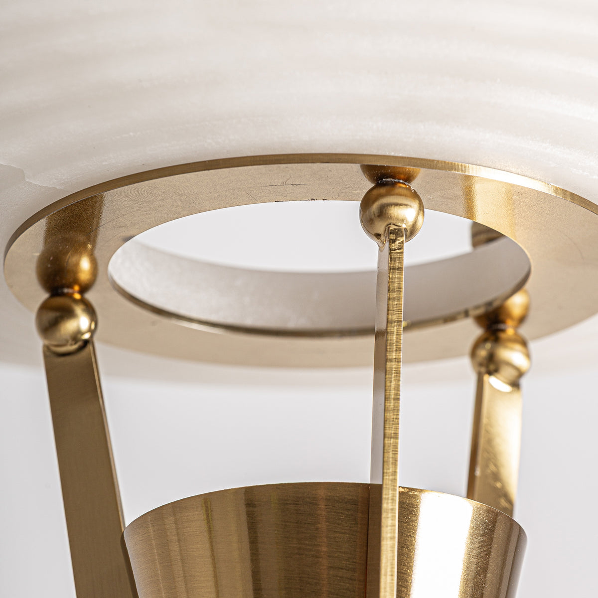 Hira White Glass & Bronze Steel Floor Lamp 35x35x170 cm