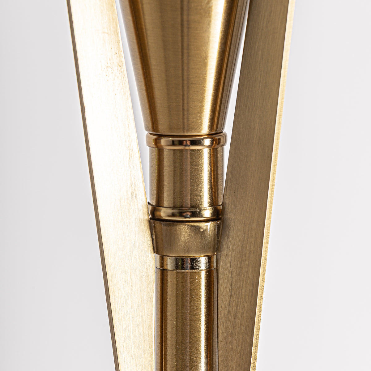Hira White Glass & Bronze Steel Floor Lamp 35x35x170 cm