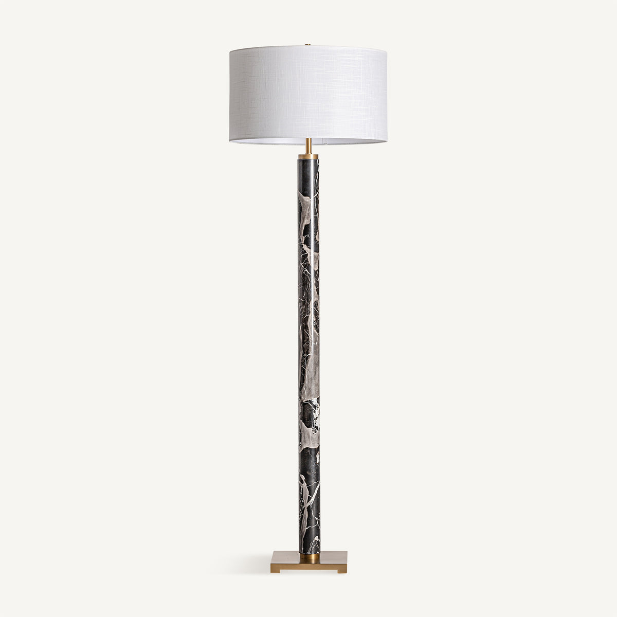 Kleines Black Marble & Bronze Steel Floor Lamp 50x50x163 cm