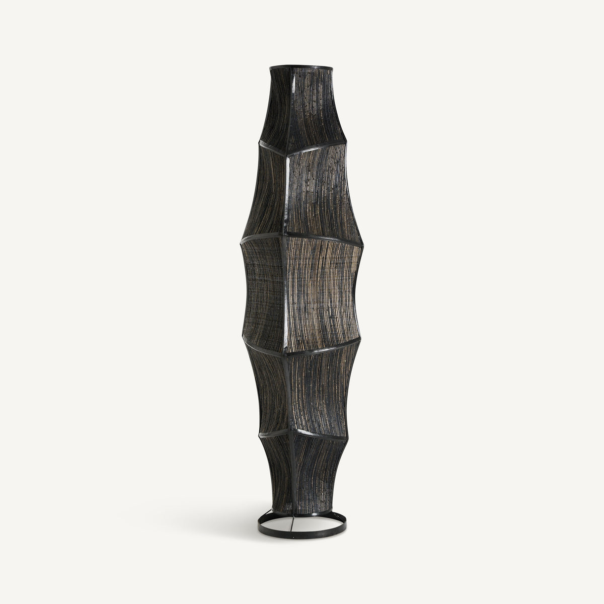 Lauzun Black Natural Fiber Floor Lamp 41x45x150 cm