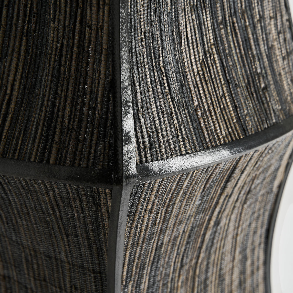 Lauzun Black Natural Fiber Floor Lamp 41x45x150 cm