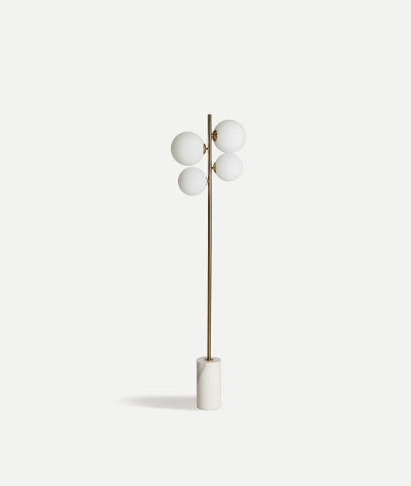 Ludesh White Marble & Gold Steel Floor Lamp