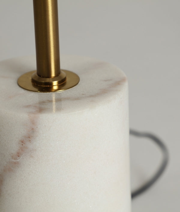 Ludesh White Marble & Gold Steel Floor Lamp
