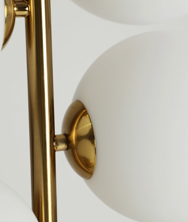 Ludesh White Marble & Gold Steel Floor Lamp