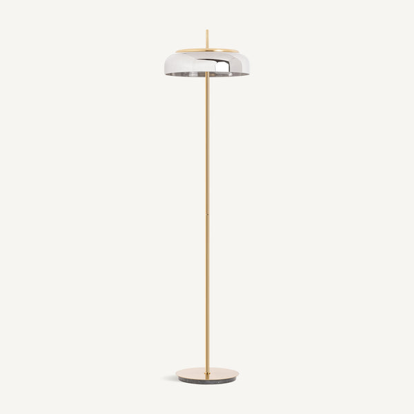 Malih Grey Iron & Golden Glass Floor Lamp 40x40x166 cm