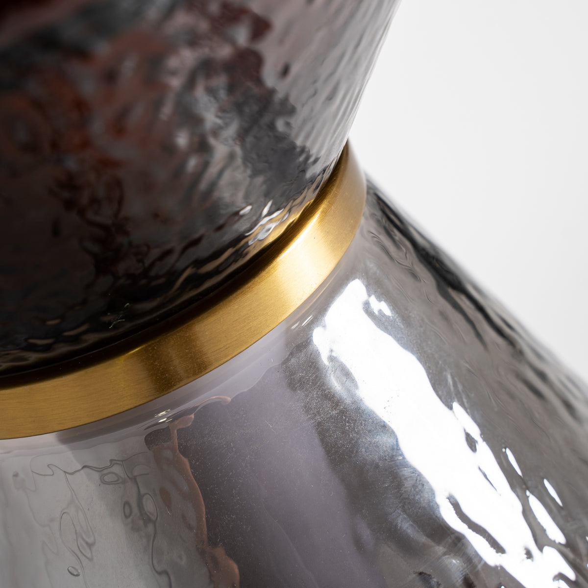 Narel Grey Glass & Golden Iron Floor Lamp 29x29x140 cm