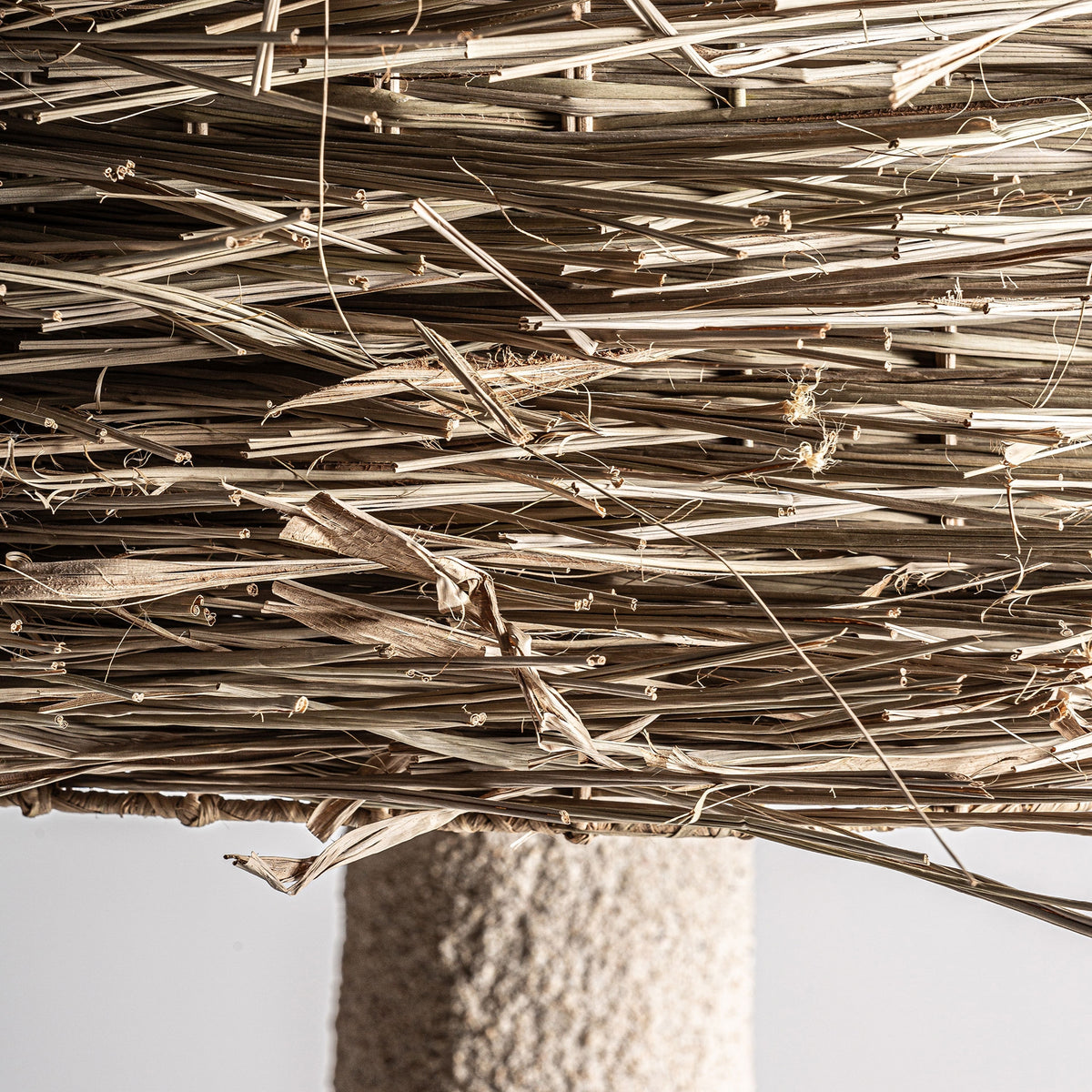 Nyland Cream Resin & Brown Seagrass Floor Lamp 77x77x154 cm