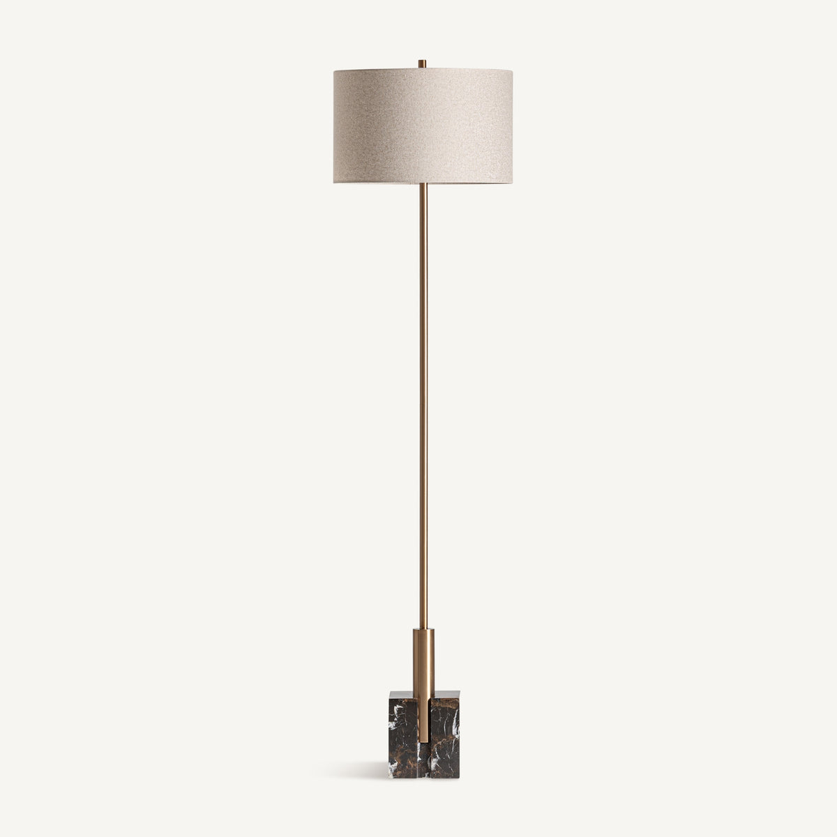 Saholy Dark Marble & Golden Iron Floor Lamp 35x35x164 cm