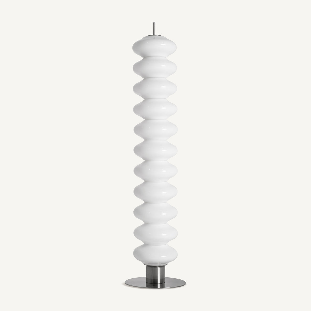 Tiare White Glass & Silver Iron Floor Lamp 37x37x150 cm