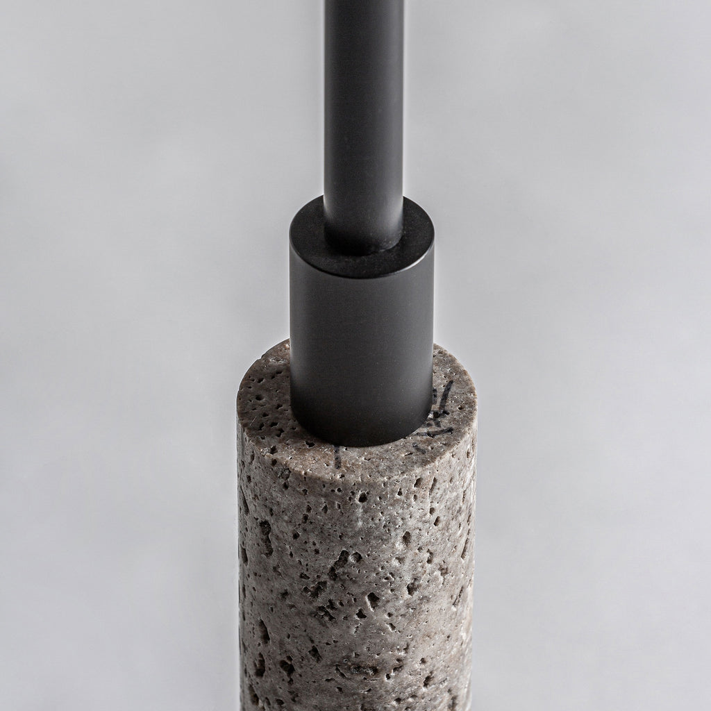 Grey Travertine Floor Lamp