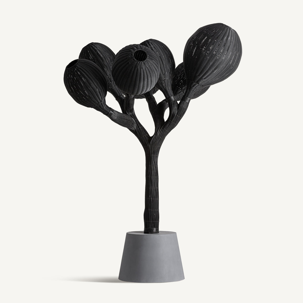 Brown Synthetic Rope & Fibre-Cement Floor Lamp 160x160x230 cm