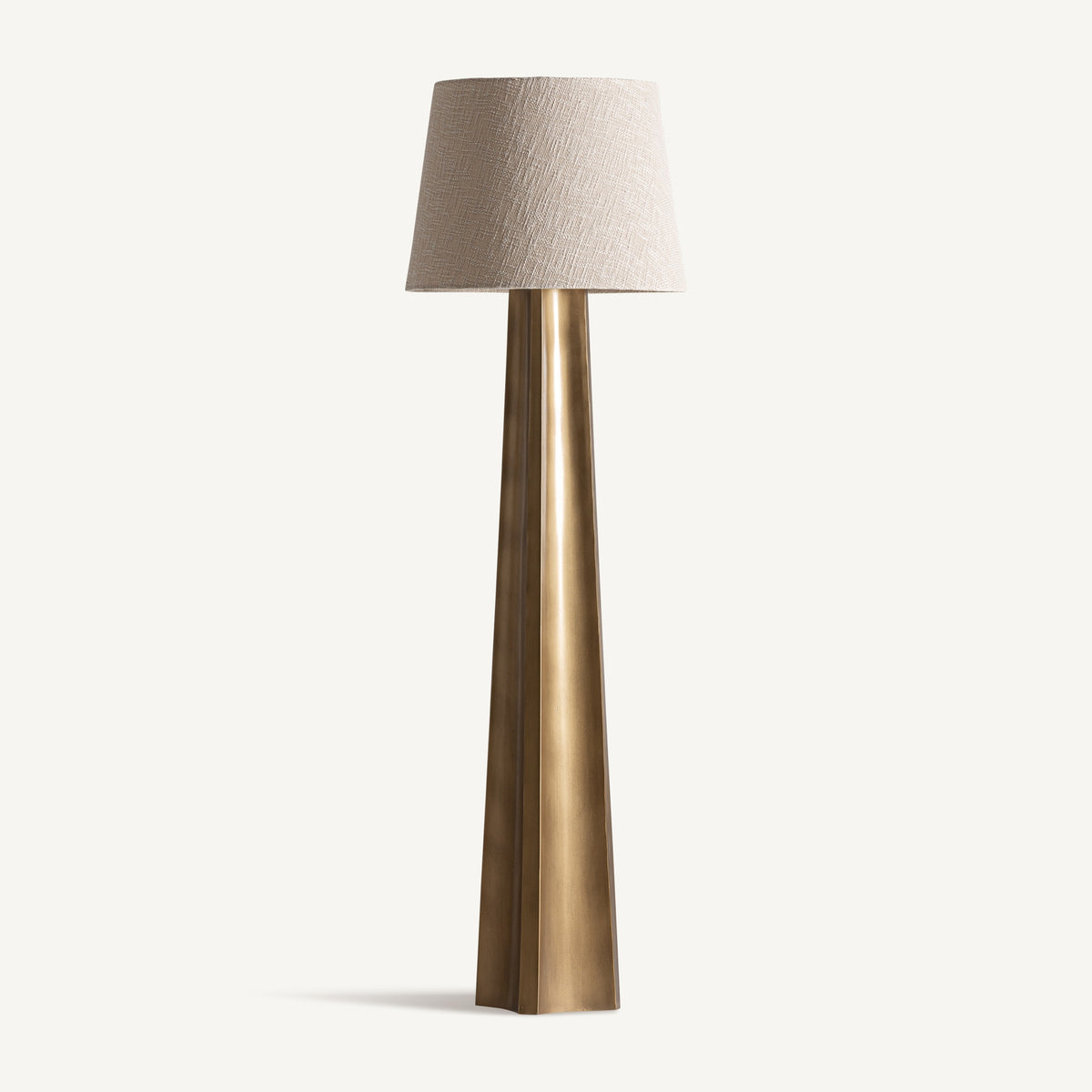 Golden Metal & Raw Cotton Floor Lamp 51x51x171 cm