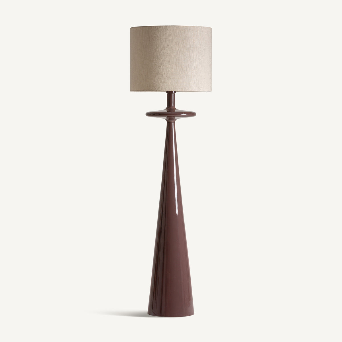 Brown Metal & Raw Cotton Floor Lamp 46x46x165 cm